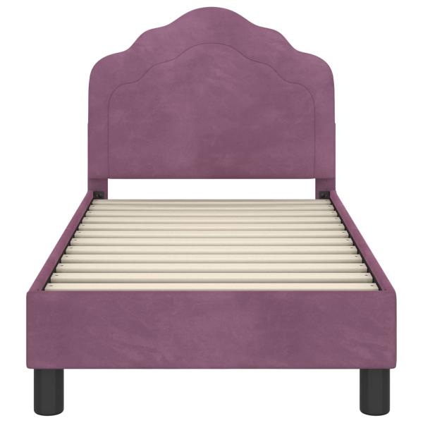 Kinderbettgestell mit Kopfteil Lila 70 x 140 cm Samt