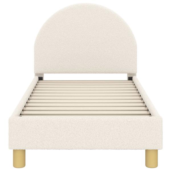 Kinderbettgestell mit Kopfteil Creme 70 x 140 cm Bouclé