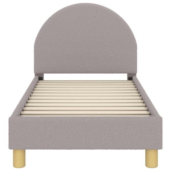 Kinderbettgestell mit Kopfteil Hellgrau 70 x 140 cm Bouclé