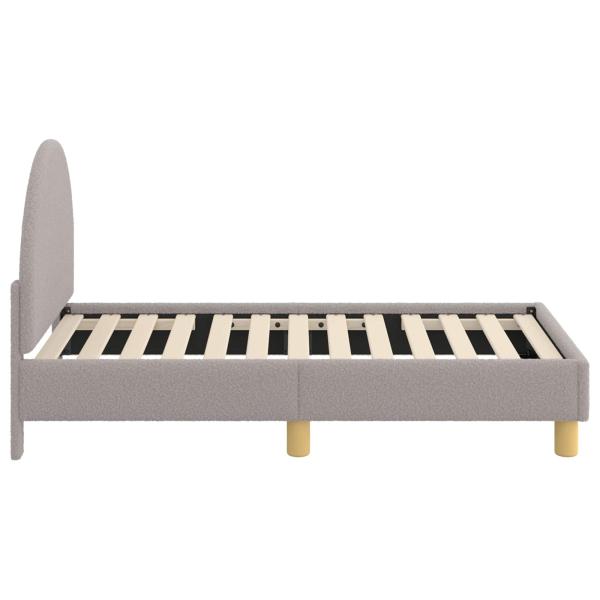 Kinderbettgestell mit Kopfteil Hellgrau 70 x 140 cm Bouclé