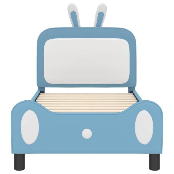 Kinderbettgestell mit Kopfteil Blau 80 x 160 cm PU