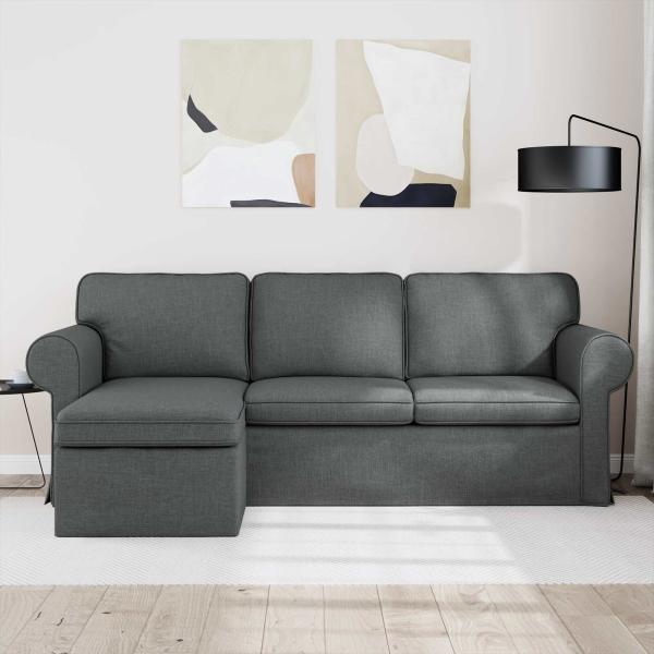Sofa Dunkelgrau 215 x 138 x 80 cm Stoff