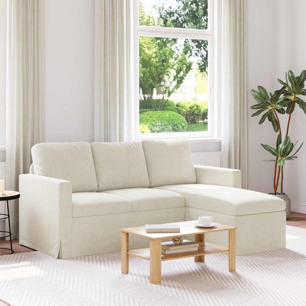 ARDEBO.de - Sofa Creme 178 x 134 x 80 cm Samt