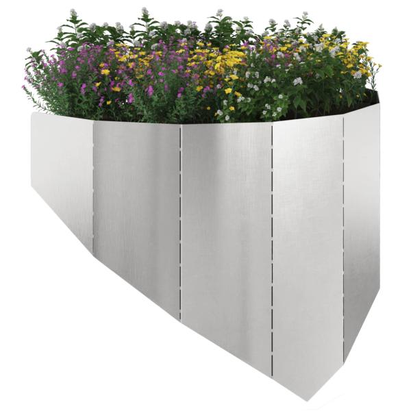 Raseneinfassung 100 x 45 cm Stahl Silber