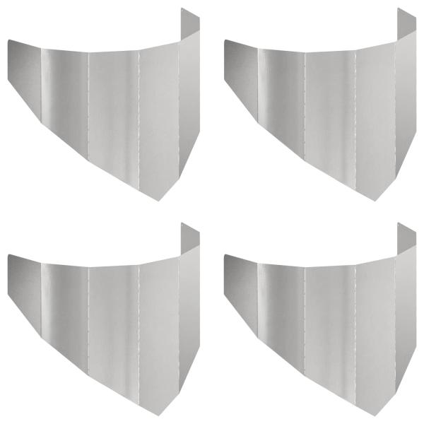 Raseneinfassung 4 stk. 100 x 45 cm Stahl Silber