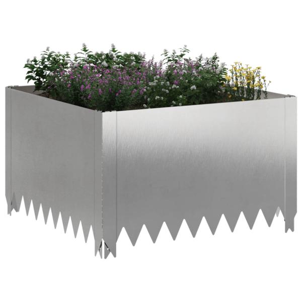 Raseneinfassung 60 x 60 x 35 cm Stahl Silber