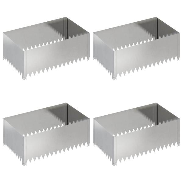 Raseneinfassung 4 stk. 100 x 60 x 35 cm Stahl Silber