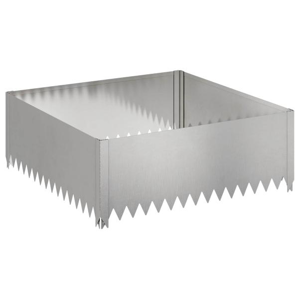 Raseneinfassung 4 stk. 100 x 100 x 35 cm Stahl Silber