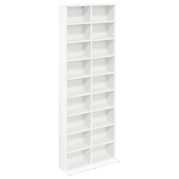 CD Regal Weiß 65 x 23,5 x 175 cm Holzwerkstoff