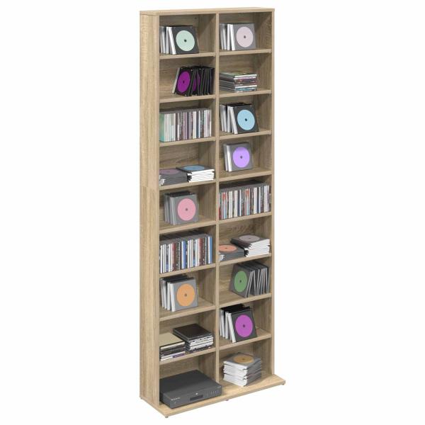 CD Regal Sonoma-Eiche 65 x 23,5 x 175 cm Holzwerkstoff