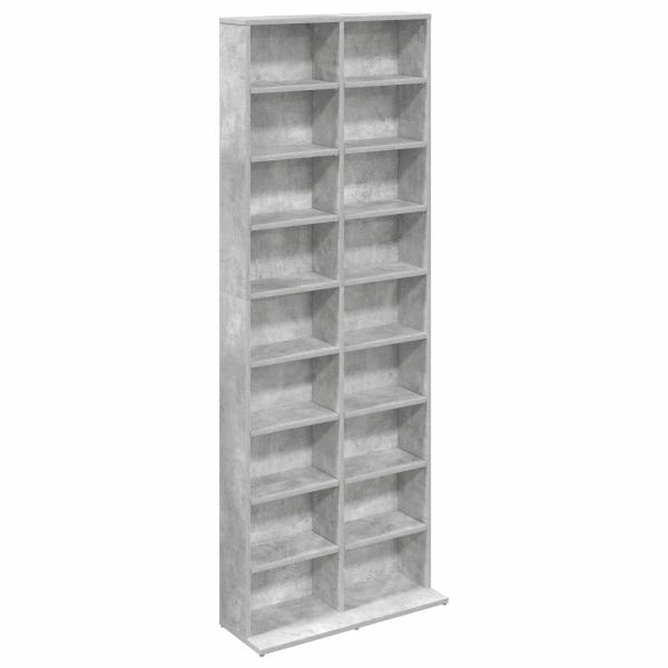 CD Regal Betongrau 65 x 23,5 x 175 cm Holzwerkstoff