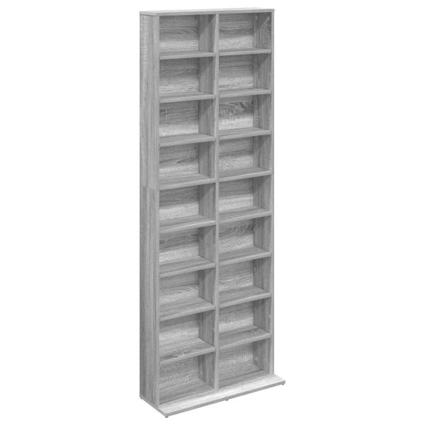 CD Regal Sonoma-Grau 65 x 23,5 x 175 cm Holzwerkstoff