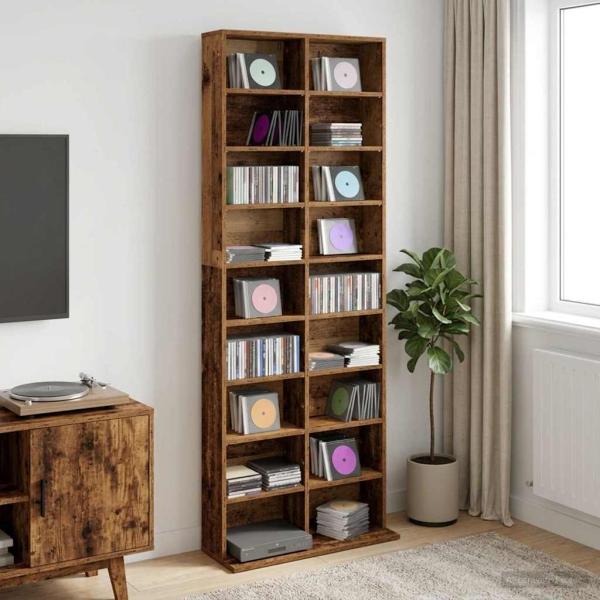 ARDEBO.de - CD Regal Eichenholz 65 x 23,5 x 175 cm Holzwerkstoff