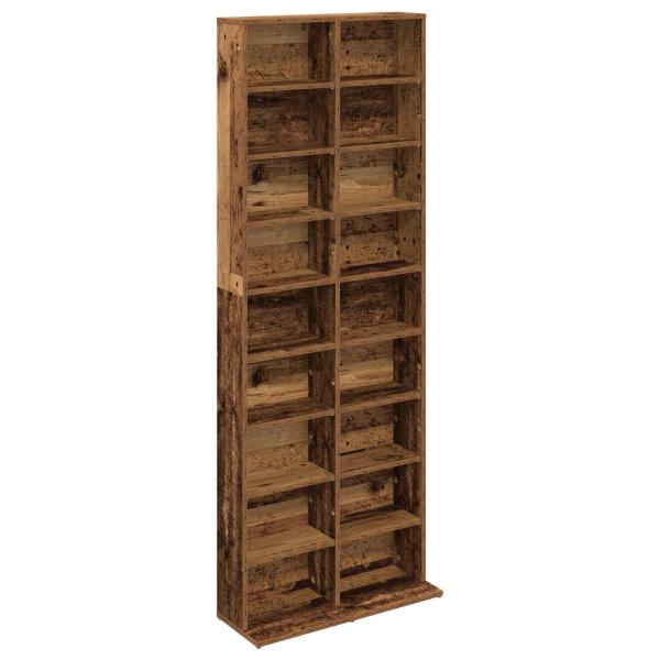 CD Regal Eichenholz 65 x 23,5 x 175 cm Holzwerkstoff