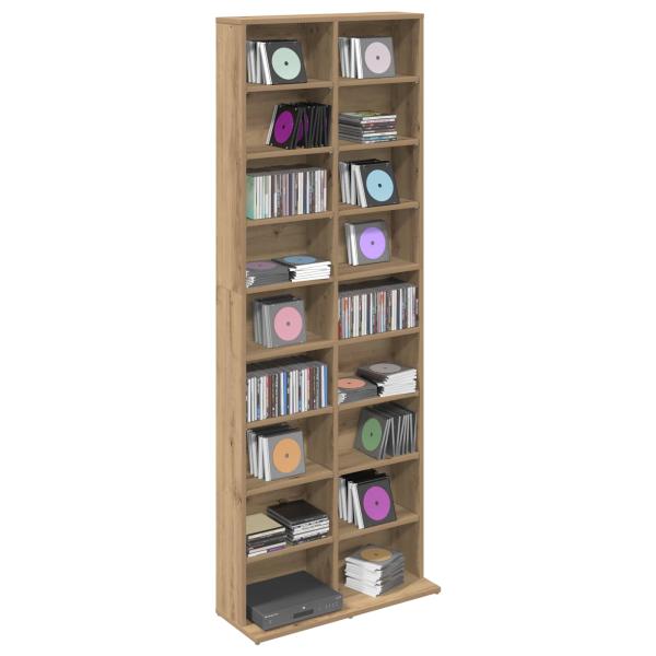 CD Regal Artisan-Eiche 65 x 23,5 x 175 cm Holzwerkstoff