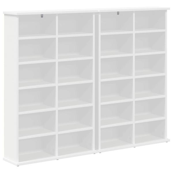 CD Regal 2 Stk. Wei? 60 x 17 x 92 cm Holzwerkstoff