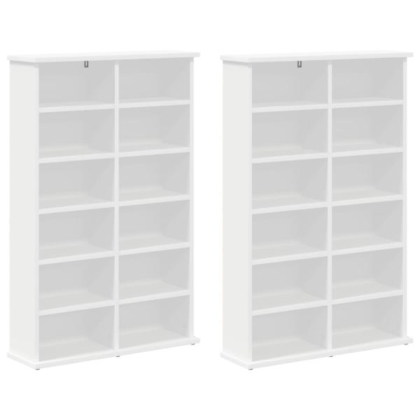 CD Regal 2 Stk. Wei? 60 x 17 x 92 cm Holzwerkstoff