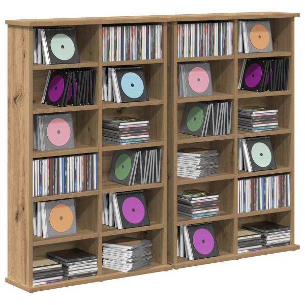CD Regal 2 Stk. Artisan-Eiche 60 x 17 x 92 cm Holzwerkstoff