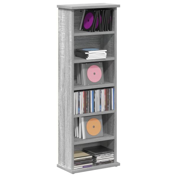 CD Regal Sonoma-Grau 60 x 17 x 92 cm Holzwerkstoff