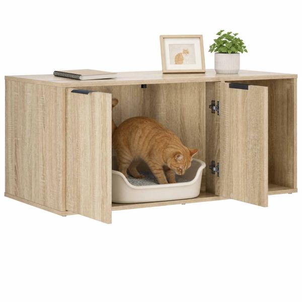 Katzenkiste Möbel Sonoma-Eiche 100 x 49 x 45 cm Holzwerkstoff