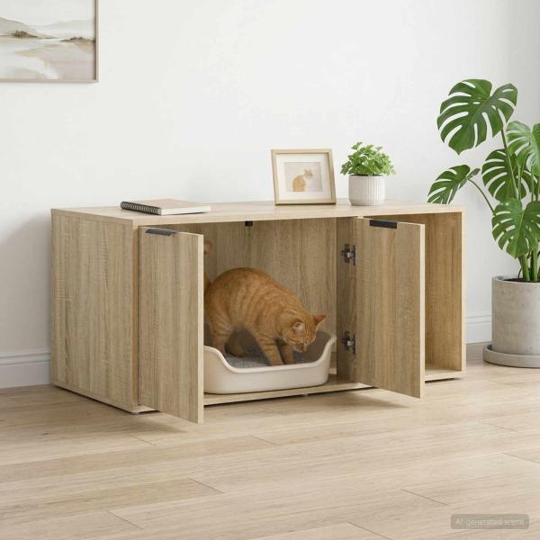 Katzenkiste Möbel Sonoma-Eiche 100 x 49 x 45 cm Holzwerkstoff