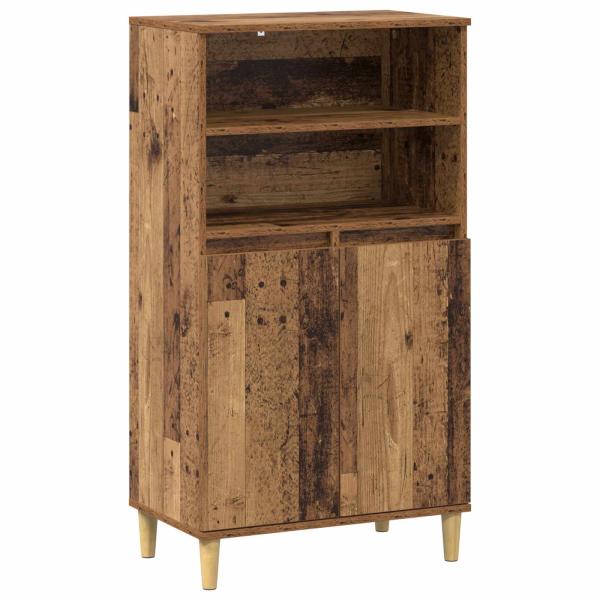 Highboard Eichenholz 60 x 36 x 110 cm Holzwerkstoff
