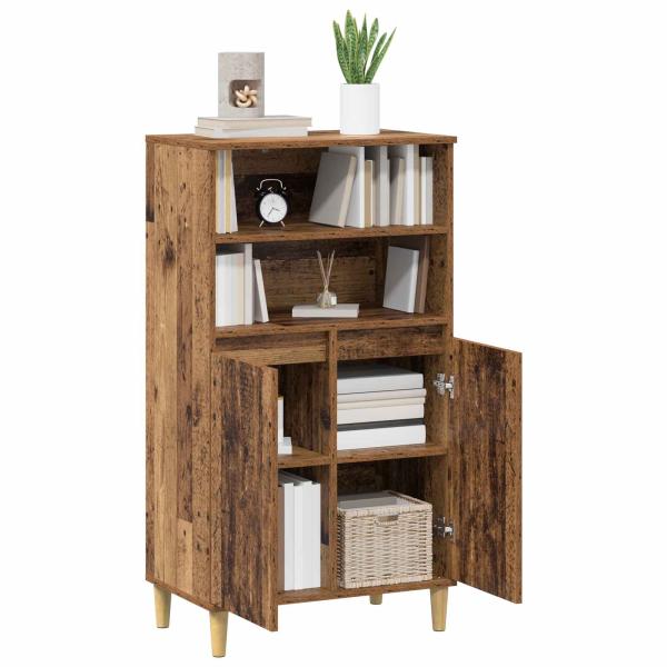 Highboard Eichenholz 60 x 36 x 110 cm Holzwerkstoff