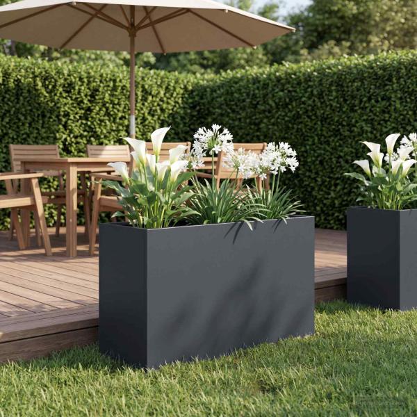 ARDEBO.de - Garten-Pflanzgefäß Anthrazit 80 x 30 x 50 cm