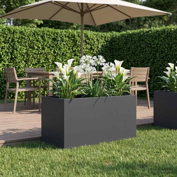 ARDEBO.de - Garten-Pflanzgefäß Anthrazit 80 x 50 x 50 cm