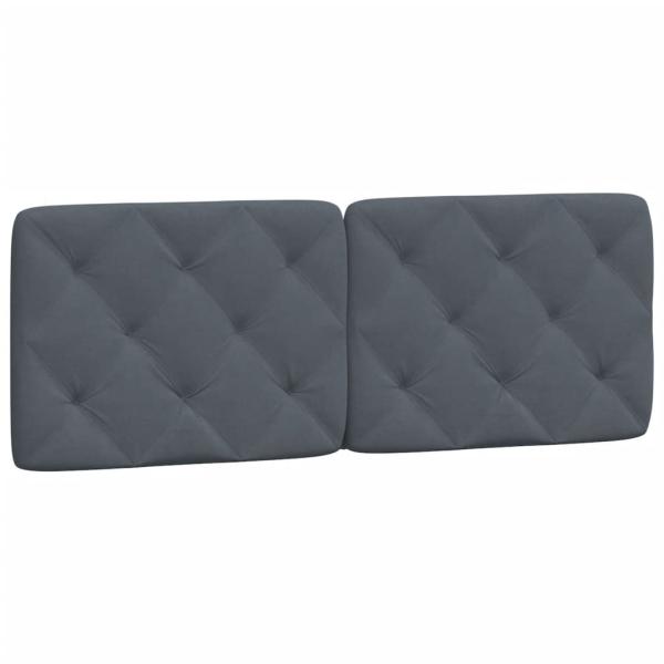 Kopfteil-Kissen Dunkelgrau 137 cm Samt