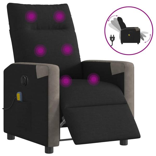 ARDEBO.de - Massagesessel Elektrisch Schwarz Stoff