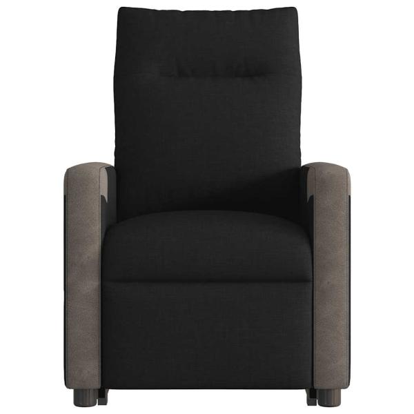 Elektrischer Massagesessel mit Aufstehhilfe Schwarz Stoff