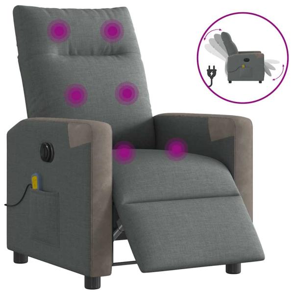 ARDEBO.de - Massagesessel Elektrisch Dunkelgrau Stoff