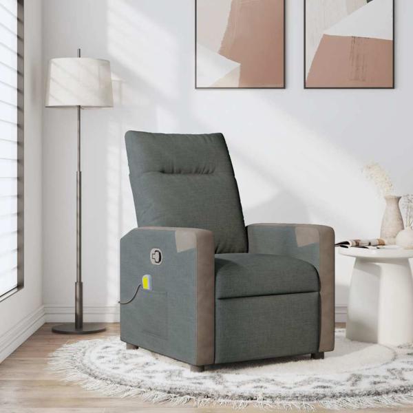 ARDEBO.de - Massagesessel Dunkelgrau Stoff
