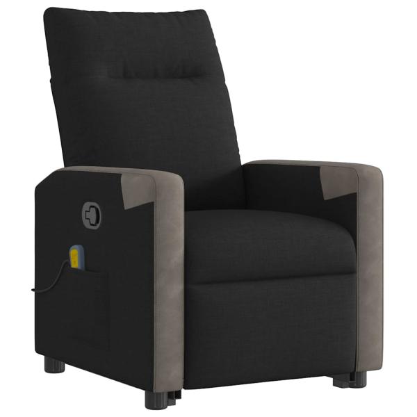 Massagesessel mit Aufstehhilfe Schwarz Stoff