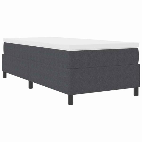 Boxspringbett Dunkelgrau und Weiß 90 x 190 cm Cordstoff