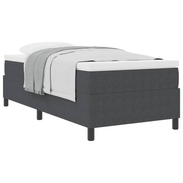 Boxspringbett Dunkelgrau und Weiß 90 x 190 cm Cordstoff