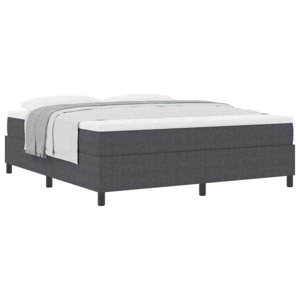 Boxspringbett Dunkelgrau und Weiß 180 x 200 cm Cordstoff