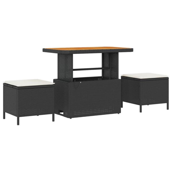 Gartensofa-set 10 stk. Schwarz Poly-Rattan