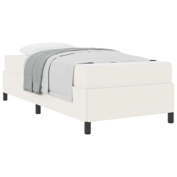 Bettrahmen mit Matratze Creme 90 x 190 cm Stoff