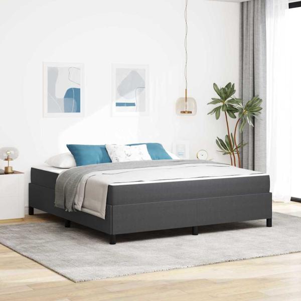 ARDEBO.de - Bettrahmen mit Matratze Dunkelgrau 180 x 200 cm Stoff