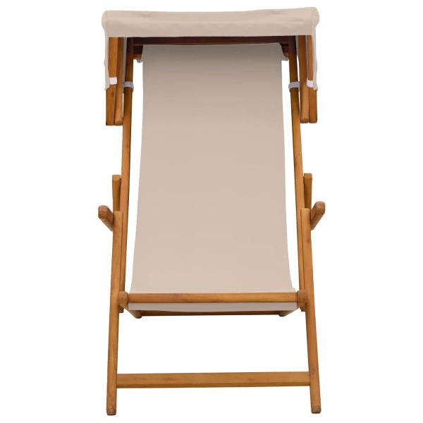 Liegestuhl 2 pcs 3 Position Massives Eukalyptus Holz Beige