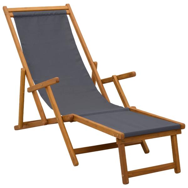 Klappbare Sonnenliege 2 pcs 3 Position Massives Eukalyptus Holz
