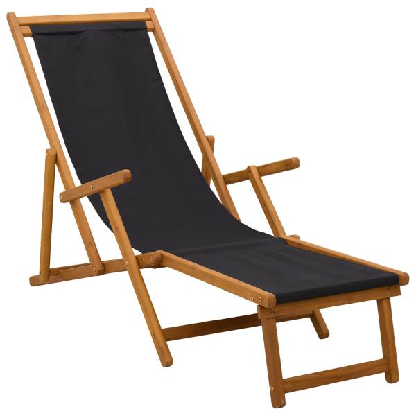 Klappbare Sonnenliege 2 pcs 3 Position Massives Eukalyptus Holz