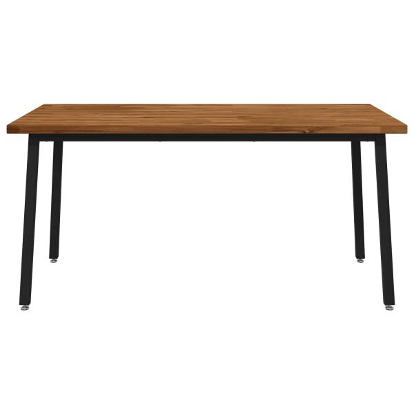 Quadratischer Esstisch 160 x 70 x 75 cm Massivholz Akazie Natur