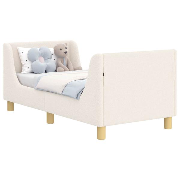 Kinderbettgestell mit Kopfteil Creme 70 x 140 cm Bouclé