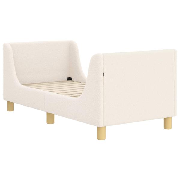 Kinderbettgestell mit Kopfteil Creme 70 x 140 cm Bouclé