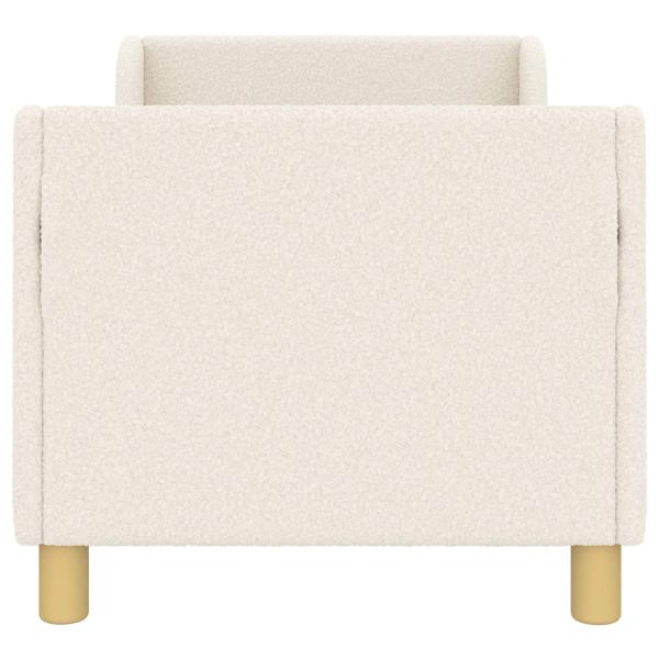 Kinderbettgestell mit Kopfteil Creme 70 x 140 cm Bouclé