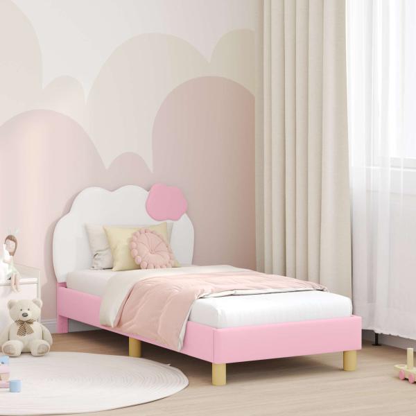 ARDEBO.de - Kinderbettgestell mit Kopfteil Rosa 80 x 160 cm PU