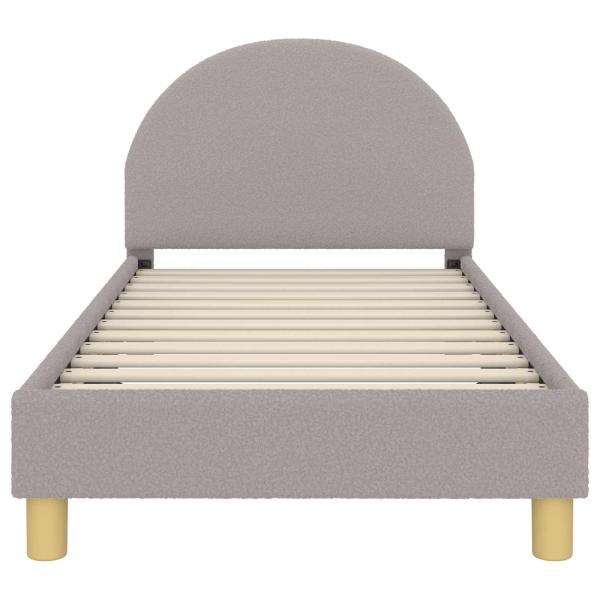 Kinderbettgestell mit Kopfteil Hellgrau 80x160 cm Bouclé